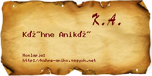 Kühne Anikó névjegykártya